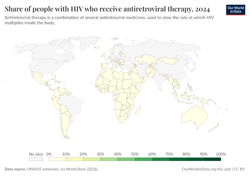 A thumbnail of the "Share of people with HIV who receive antiretroviral therapy" chart