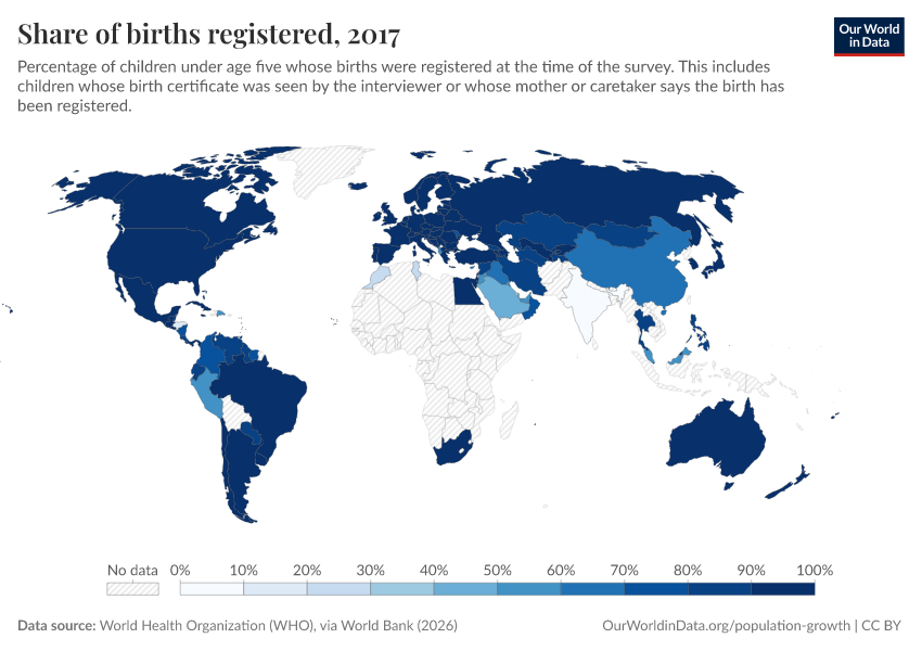 A thumbnail of the "Share of births registered" chart