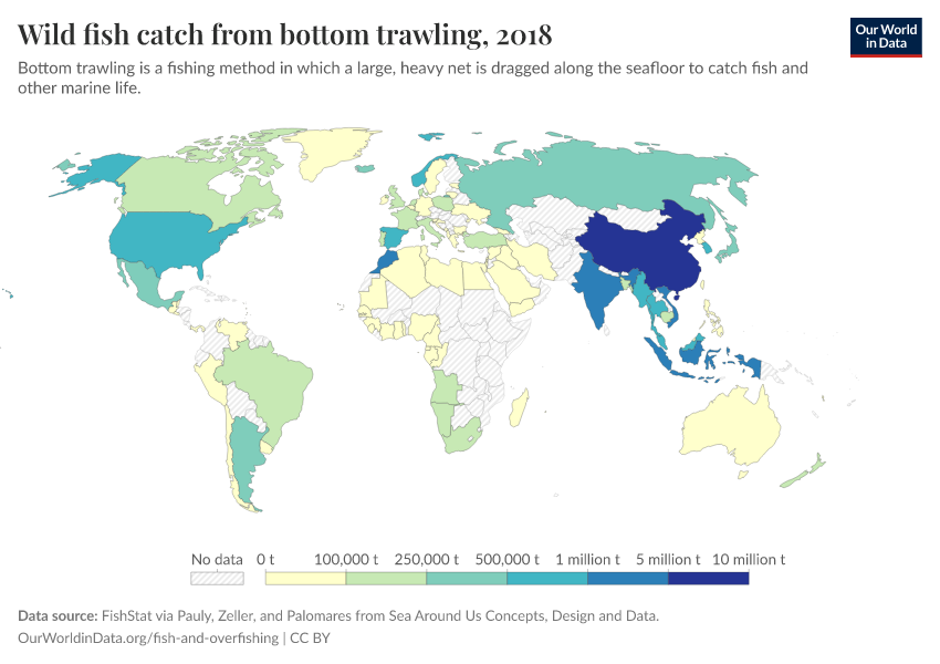 A thumbnail of the "Wild fish catch from bottom trawling" chart