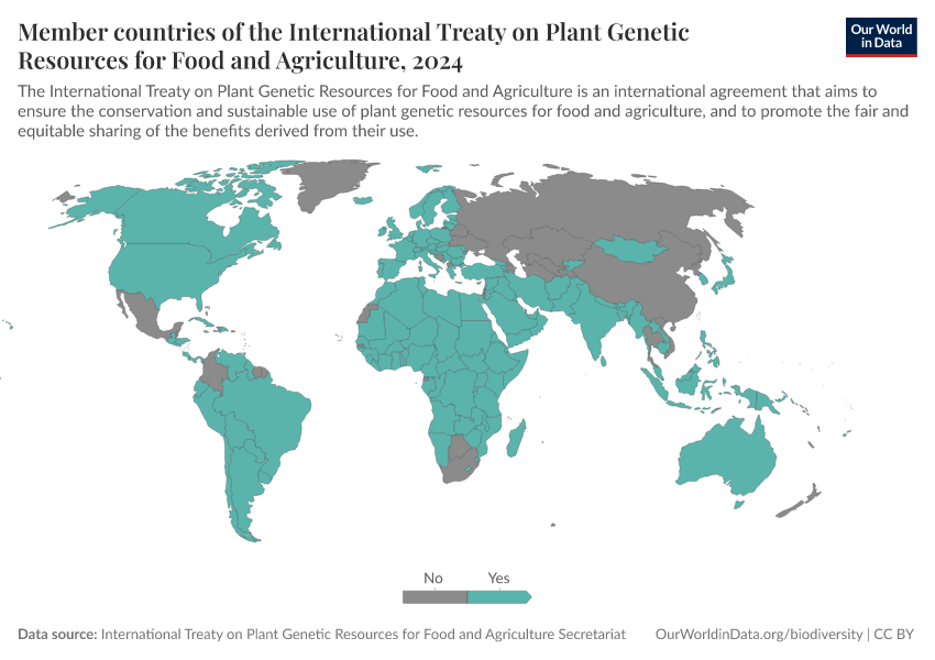 A thumbnail of the "Member countries of the International Treaty on Plant Genetic Resources for Food and Agriculture" chart