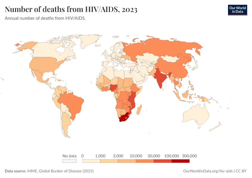 A thumbnail of the "Number of deaths from HIV/AIDS" chart