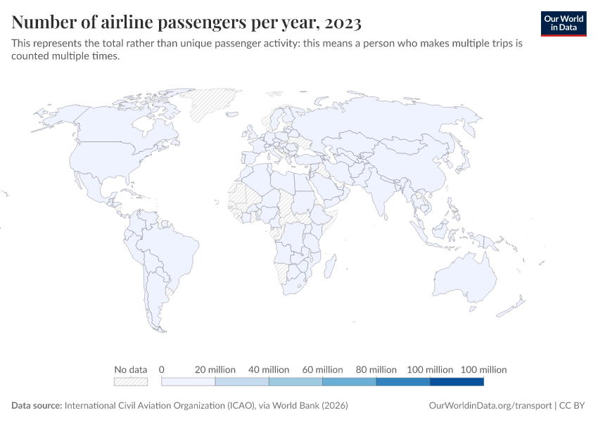 A thumbnail of the "Number of airline passengers per year" chart