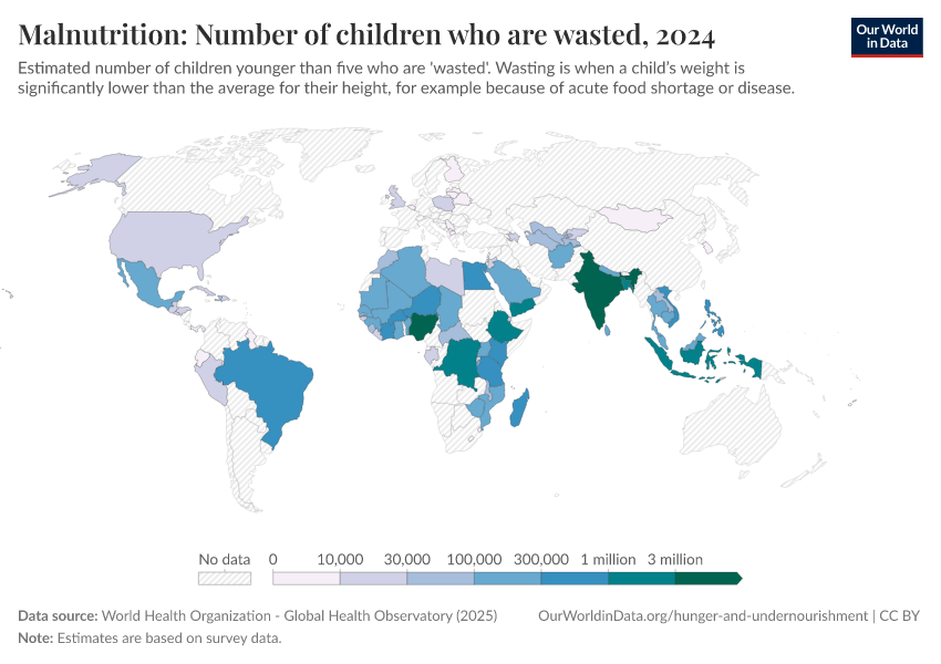 A thumbnail of the "Malnutrition: Number of children who are wasted" chart