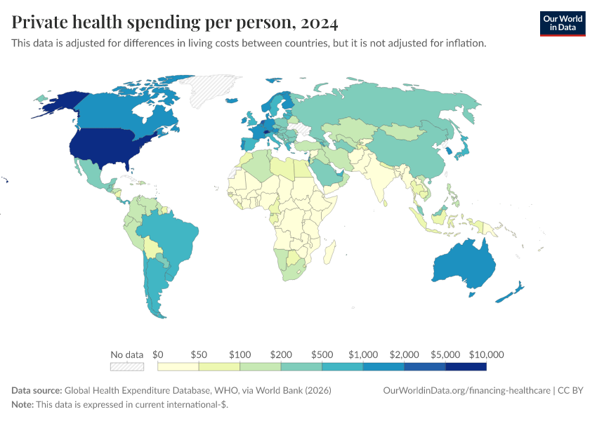 A thumbnail of the "Private health spending per person" chart