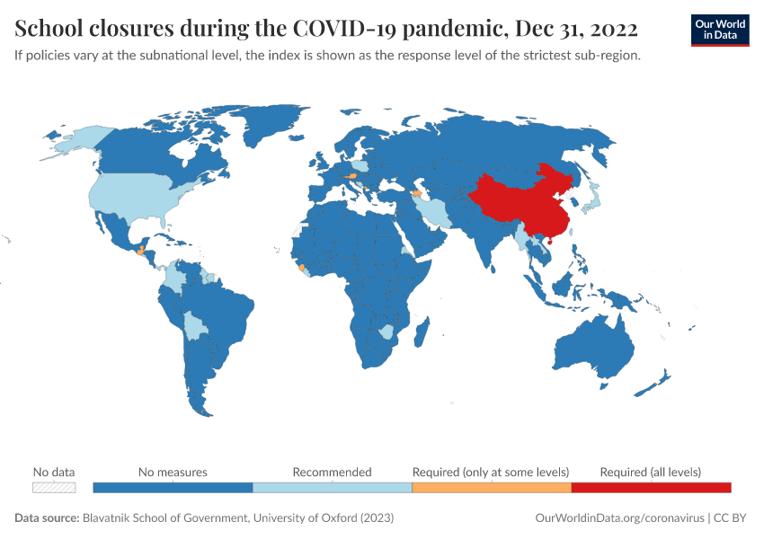 A thumbnail of the "School closures during the COVID-19 pandemic" chart