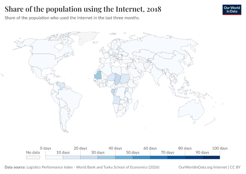 A thumbnail of the "Share of the population using the Internet" chart