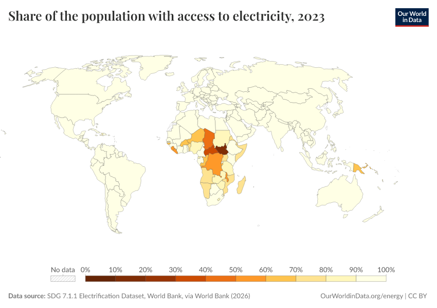 A thumbnail of the "Share of the population with access to electricity" chart